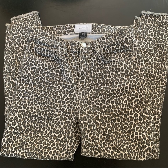 CURRENT/ELLIOTT Super Highwaist Stiletto Crop Leopard Print w/Slit Step Hem 27 - Picture 5 of 14